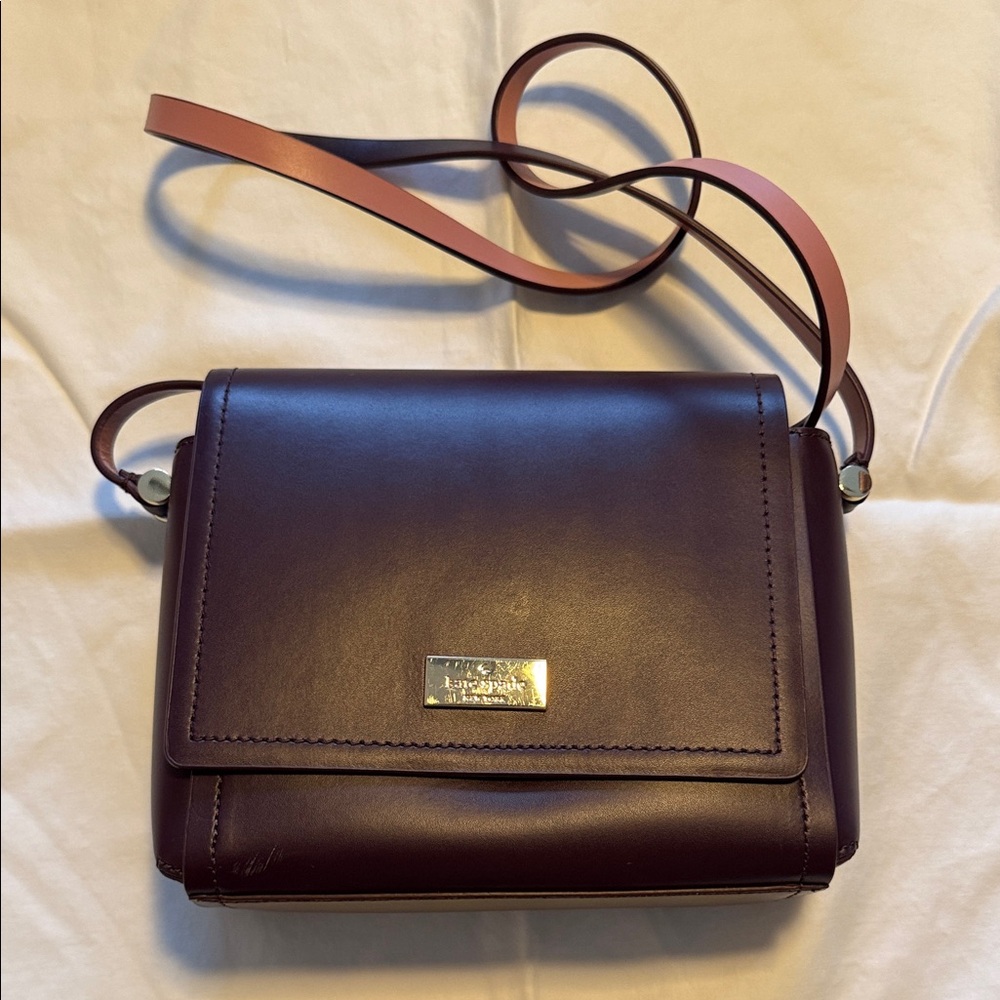 New Kate Spade Elegant Purple Leather Crossbody Bag